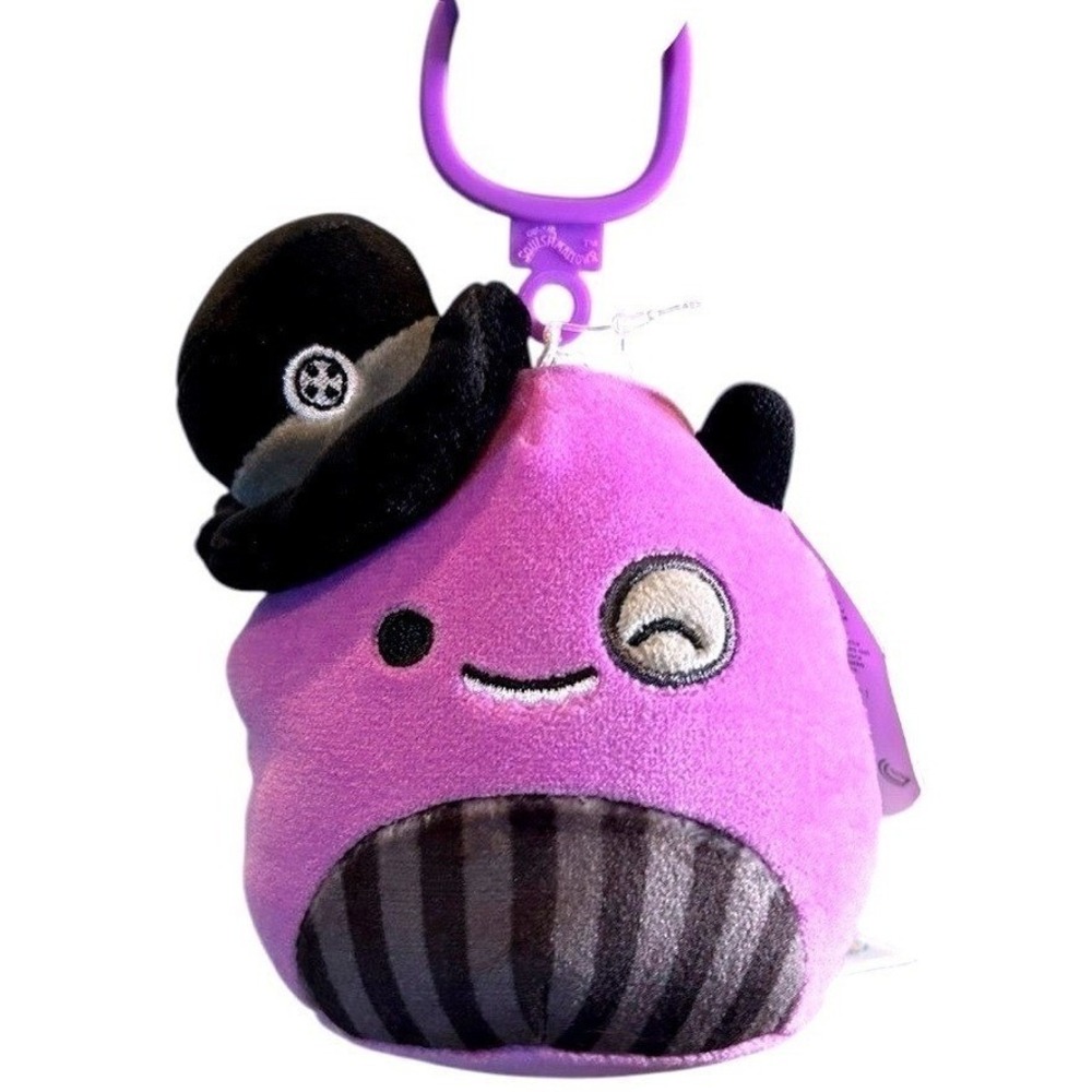 Squishmallows Earworm Monster with Top‎ Hat 2414 Halloween Clip 3.5 inch